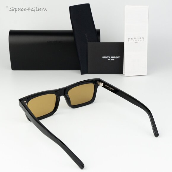 Saint Laurent Women Sunglasses Black Yellow Rectangle SL461 BETTY 008 BRAND NEW main image 5